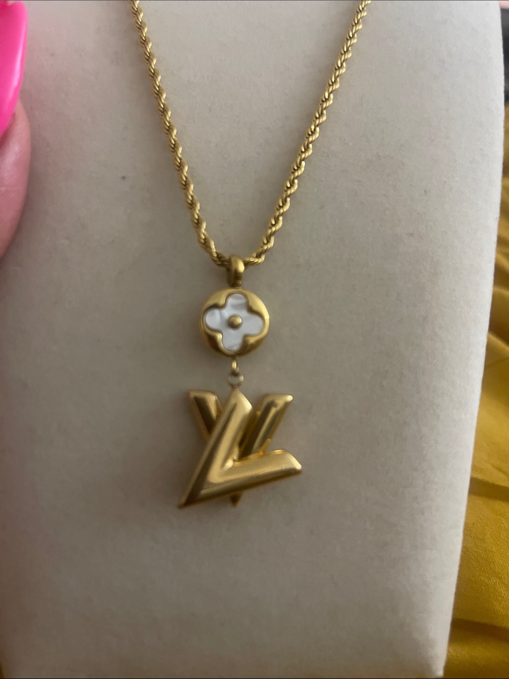 Gold Stainless Steel Flower Necklace
